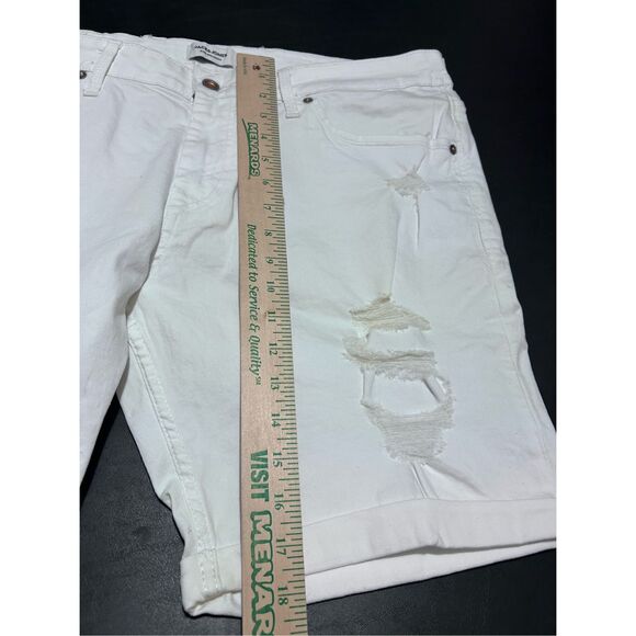 Jack & Jones Women’s Size XXL White Denim Jean Shorts Distressed Cuffed Bottom N - Picture 8 of 14